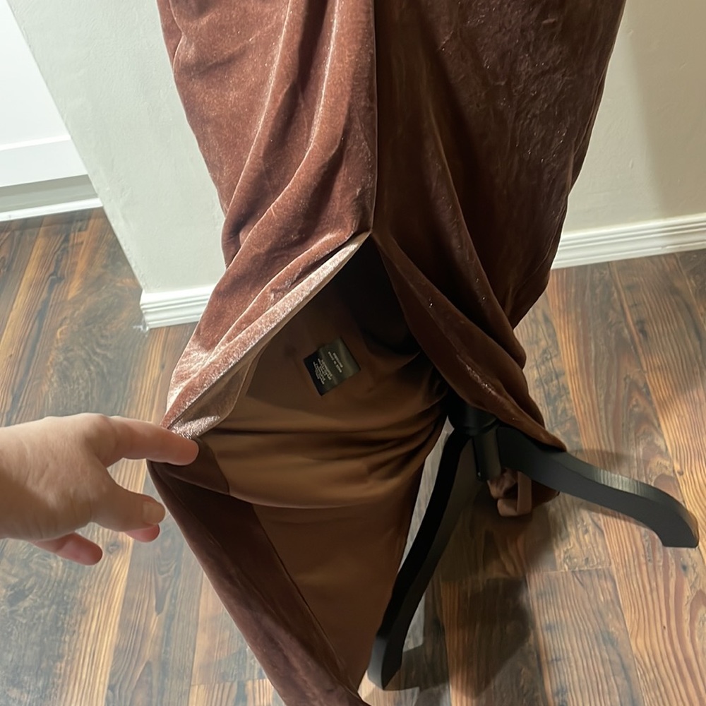 Michael Costello x Revolve Mott Maxi Velvet Mauve Nude Pink Dress NWT - Picture 7 of 11